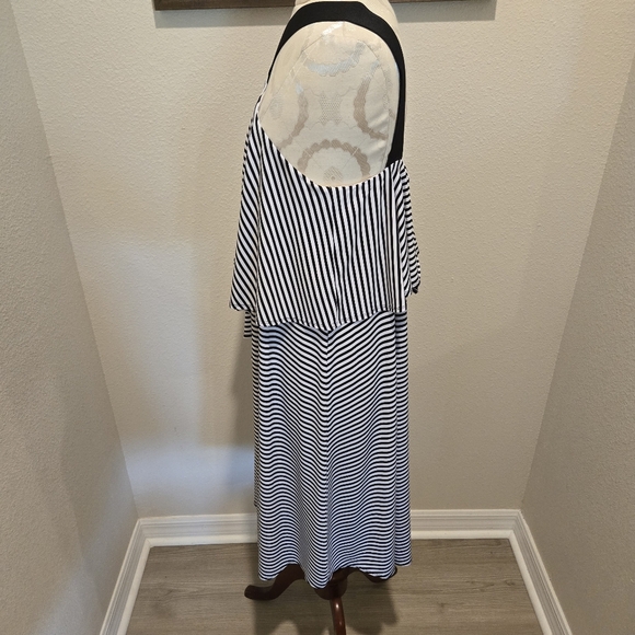 NWOT Lane Bryant Black And White Striped Tiered Midi Dress Size 18/20 - Picture 7 of 11